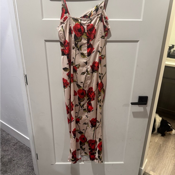 NWT Cider Satin Forgotten Rose Maxi Dress - Picture 7 of 9